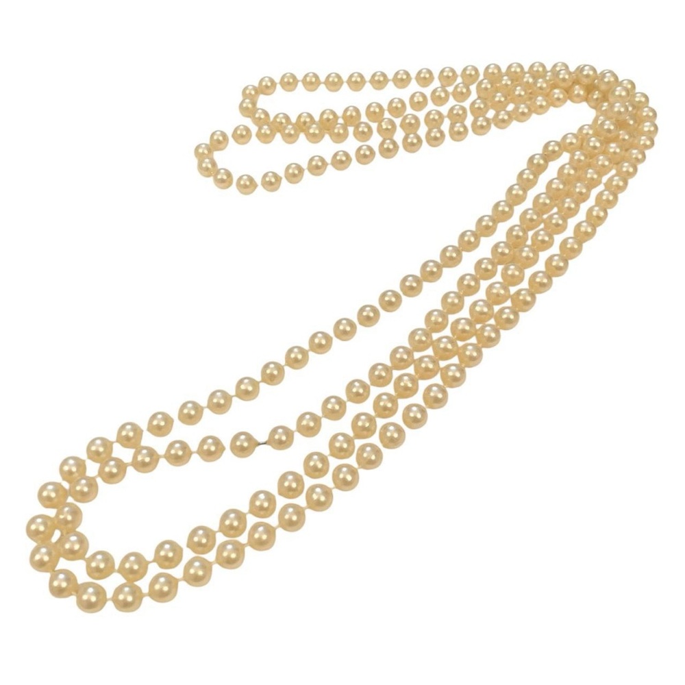72” Champagne Faux Pearl Necklace